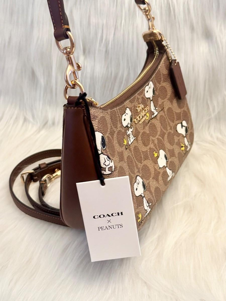 Coach Teri Shoulder Bag x Peanuts Snoopy Signature Canvas Designer Handbag NWT