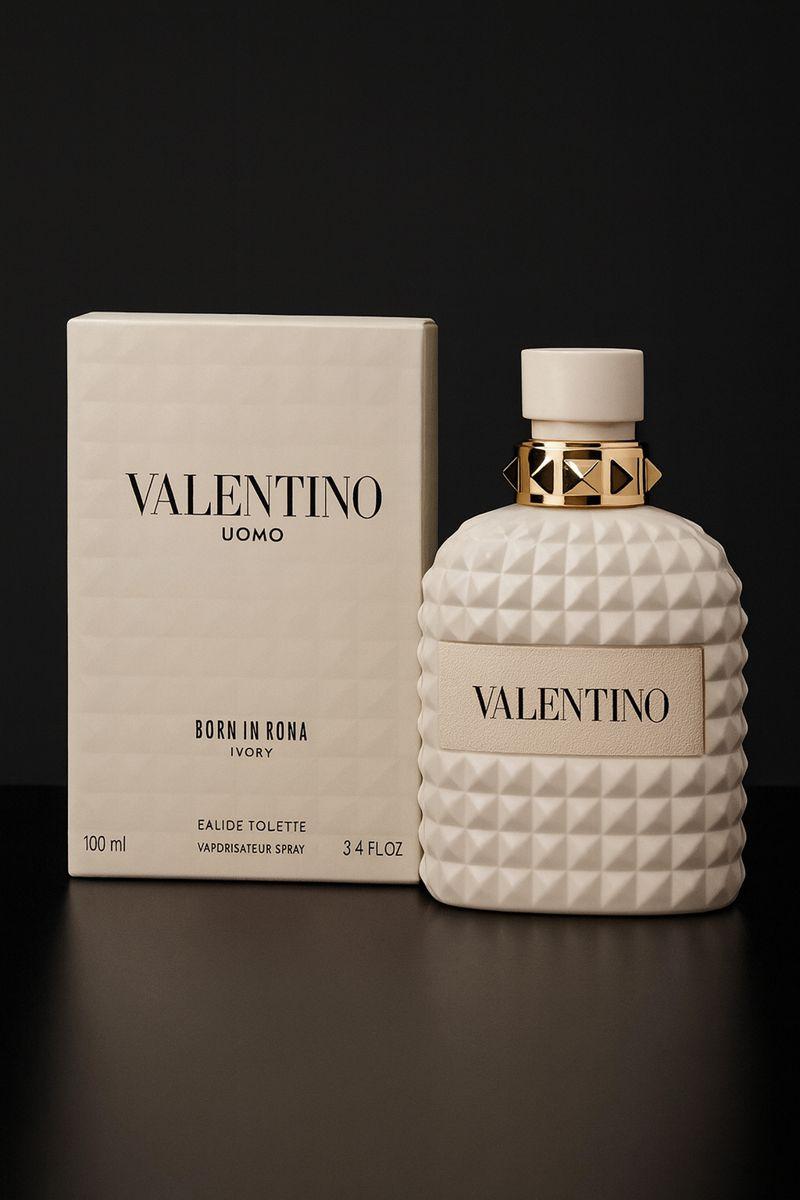 Valentino Uomo Born In Roma Ivory Eau de Toilette Spray for Men, 3.4 oz (100ml)