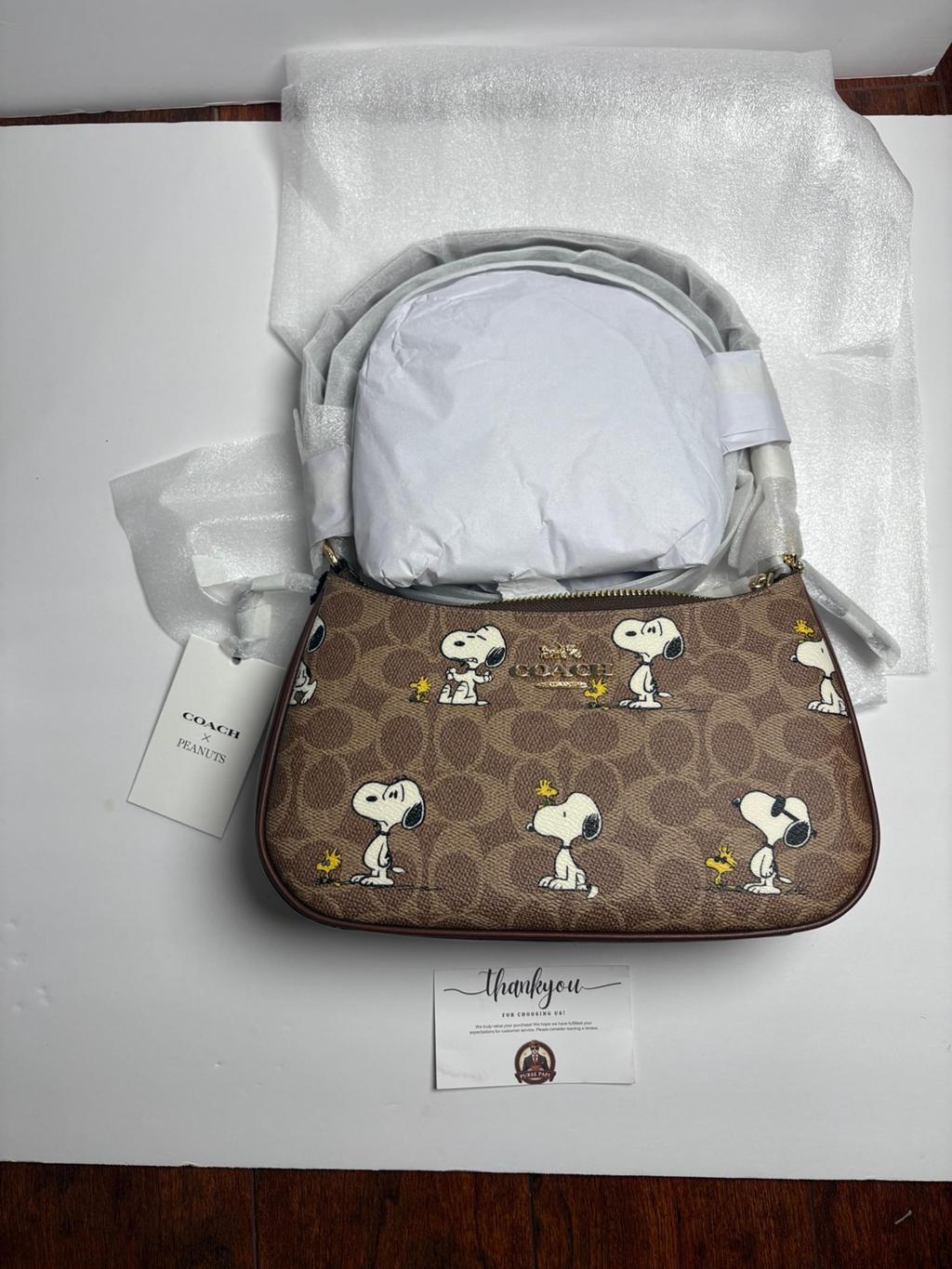 Coach x Peanuts Teri Shoulder Bag in Signature Canvas with Snoopy Print – NWT CBJ88
