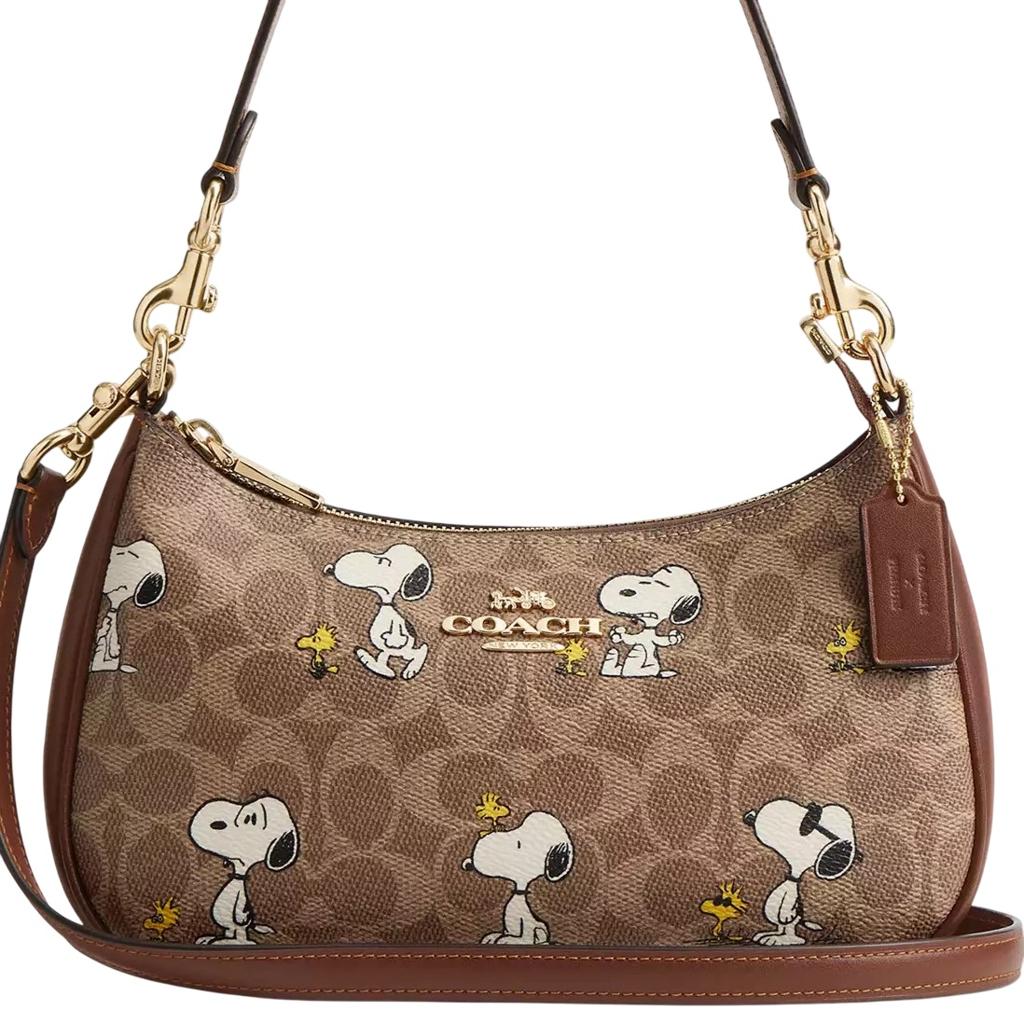 Coach x Peanuts Teri Shoulder Bag in Signature Canvas with Snoopy Print – NWT CBJ88