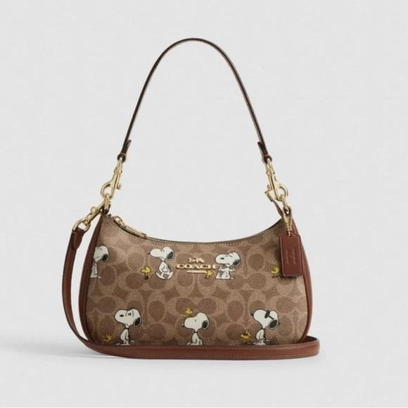 Coach x Peanuts Snoopy Teri Bag Women's Signature Canvas Shoulder Crossbody NWT