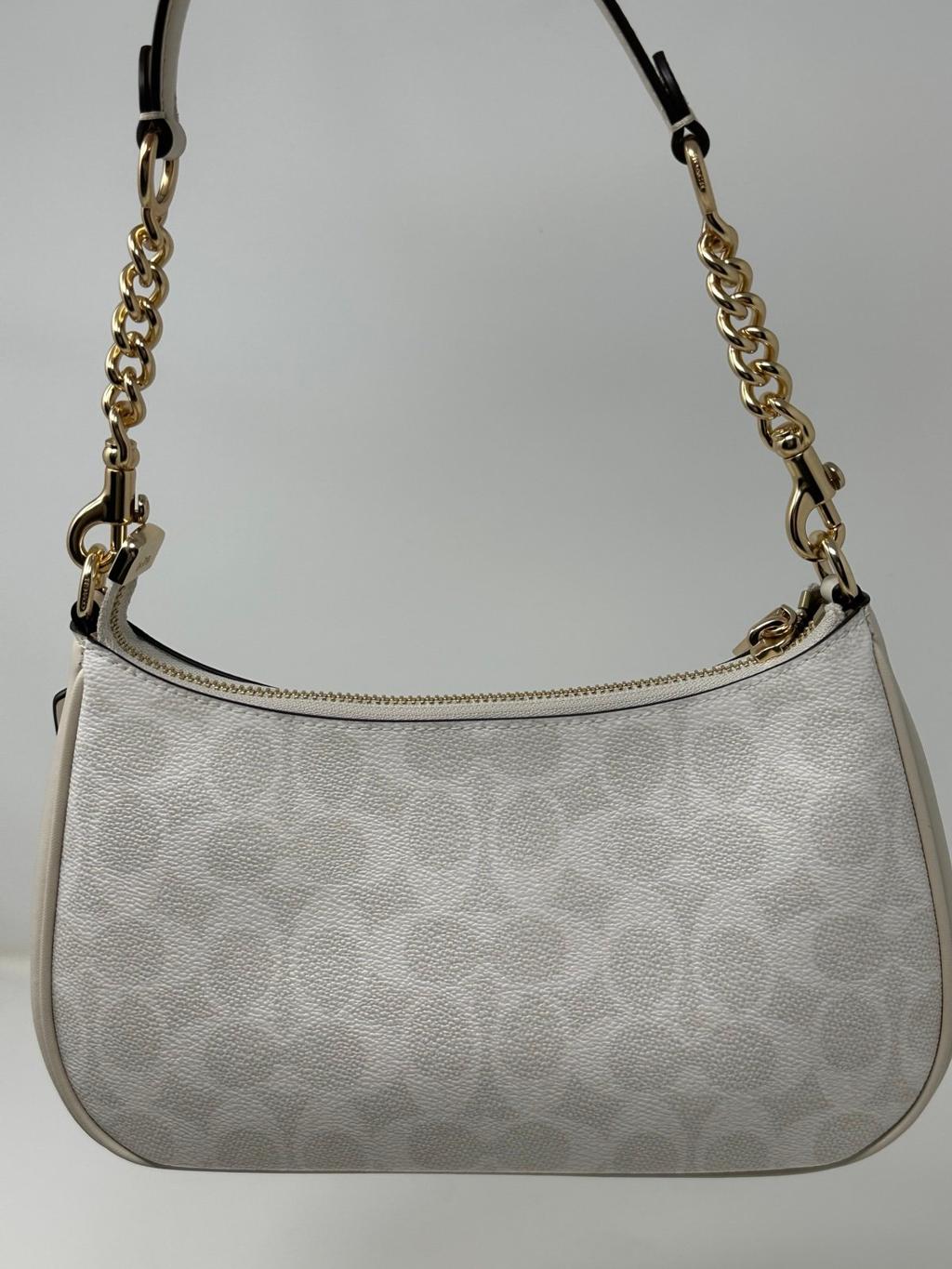 NWT Coach Women's Teri Shoulder Bag in Signature Canvas – White / Chalk