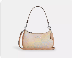 NWT Coach Teri Shoulder Bag In Rainbow Signature Canvas CDA91 Fast Shipping