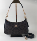 New Coach Original Teri Shoulder Bag Dark Brown Signature ...